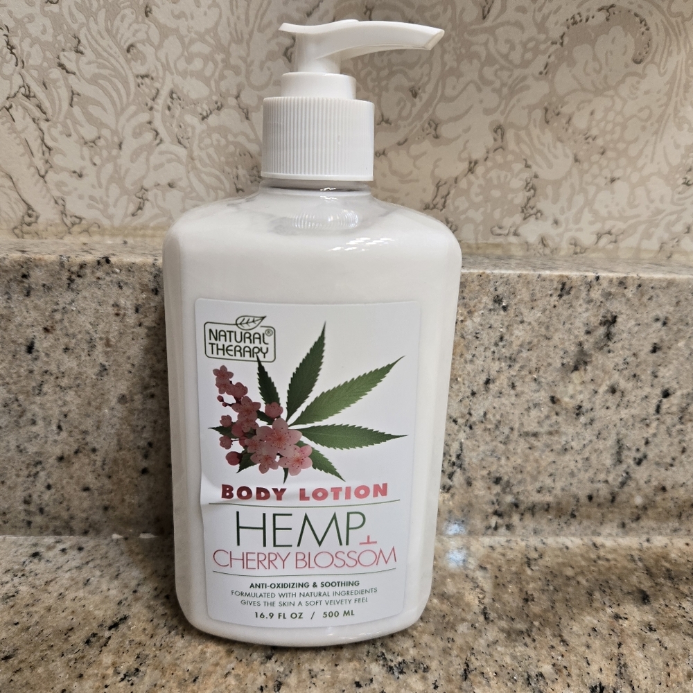 Natural Therapy Body Lotion Hemp Cherry Blossom Anti-oxidizing Soothing 16.9 FL